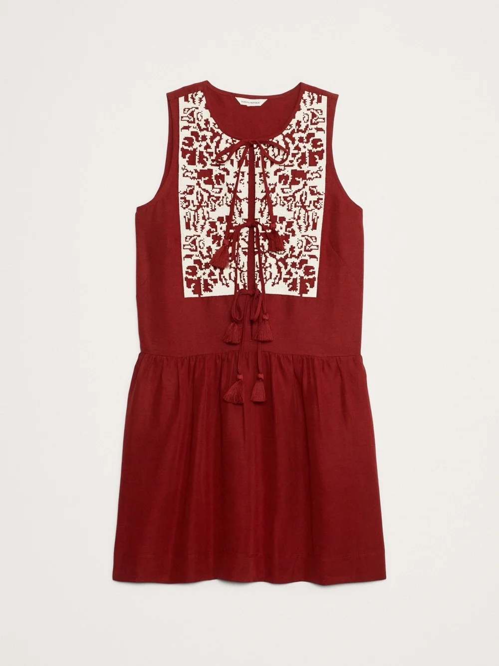 NWT Banana Republic Embroidered Tencel Linen Mini Dress S